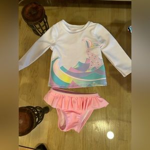 Cat and Jack Cute Girls Swimsuit Size 9 months.